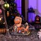 Halloween Village Decorations Indoor, 7Inch Lighted Vintage Halloween Pumpkin Haunted House Resin Statues with Music and Light for Table Yard Garden Outdoor Home Party Decor